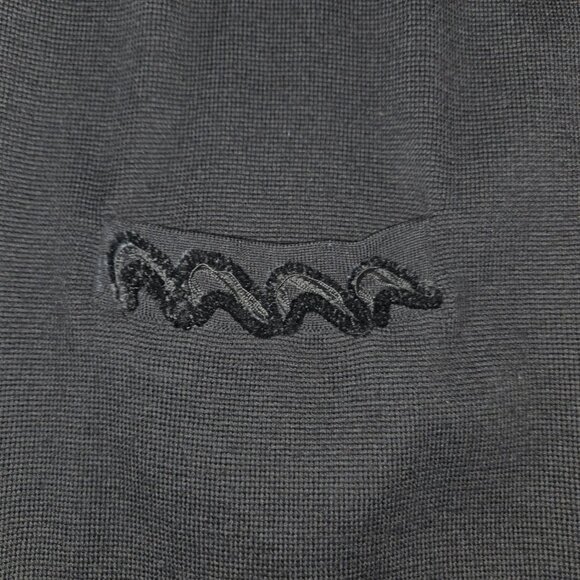 100% Wool Gorgeous Holt Renfrew Long Open Black Cardigan - Picture 8 of 11